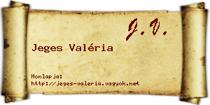 Jeges Valéria névjegykártya